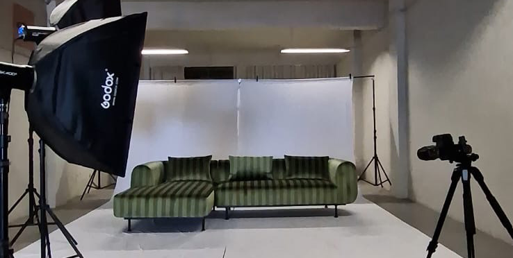 furniture photoshoot behind the scene